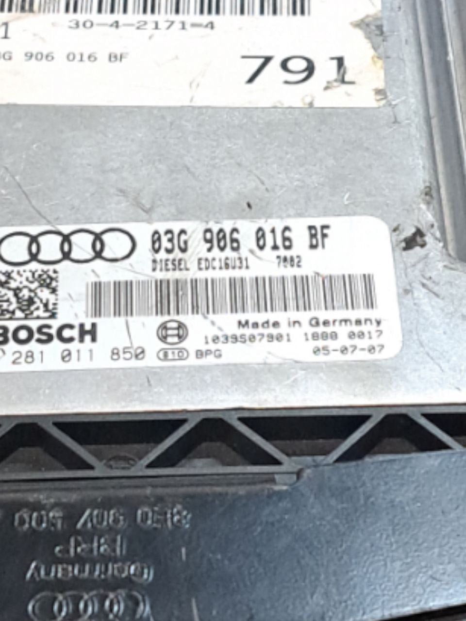 Centralina ECU Motore Audi A6 C6 2.0 diesel (2004-2012) COD:03G906016BF - F&P CRASH SRLS - Ricambi Usati