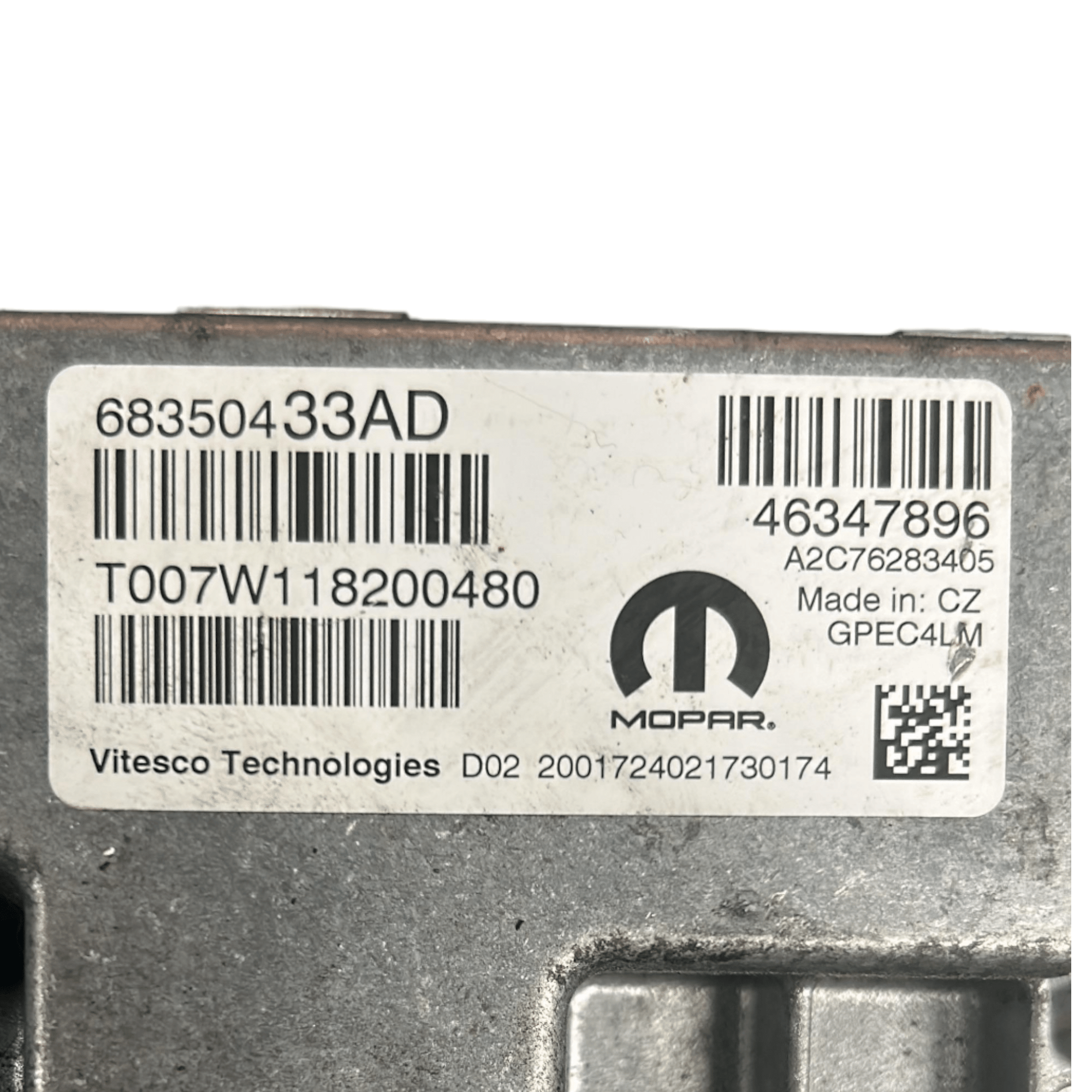 Centralina ECU Motore Fiat Tipo II cod.68350433AD 1.0 Benzina (2015 > ) - F&P CRASH SRLS - Ricambi Usati