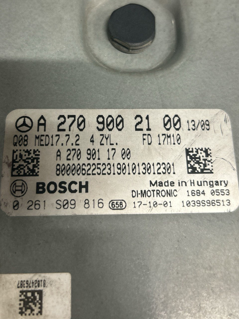 Centralina ECU Motore Mercedes Benz Classe A (W176) 2.0 Benzina (2012 > 2018) cod.A2709002100 - F&P CRASH SRLS - Ricambi Usati