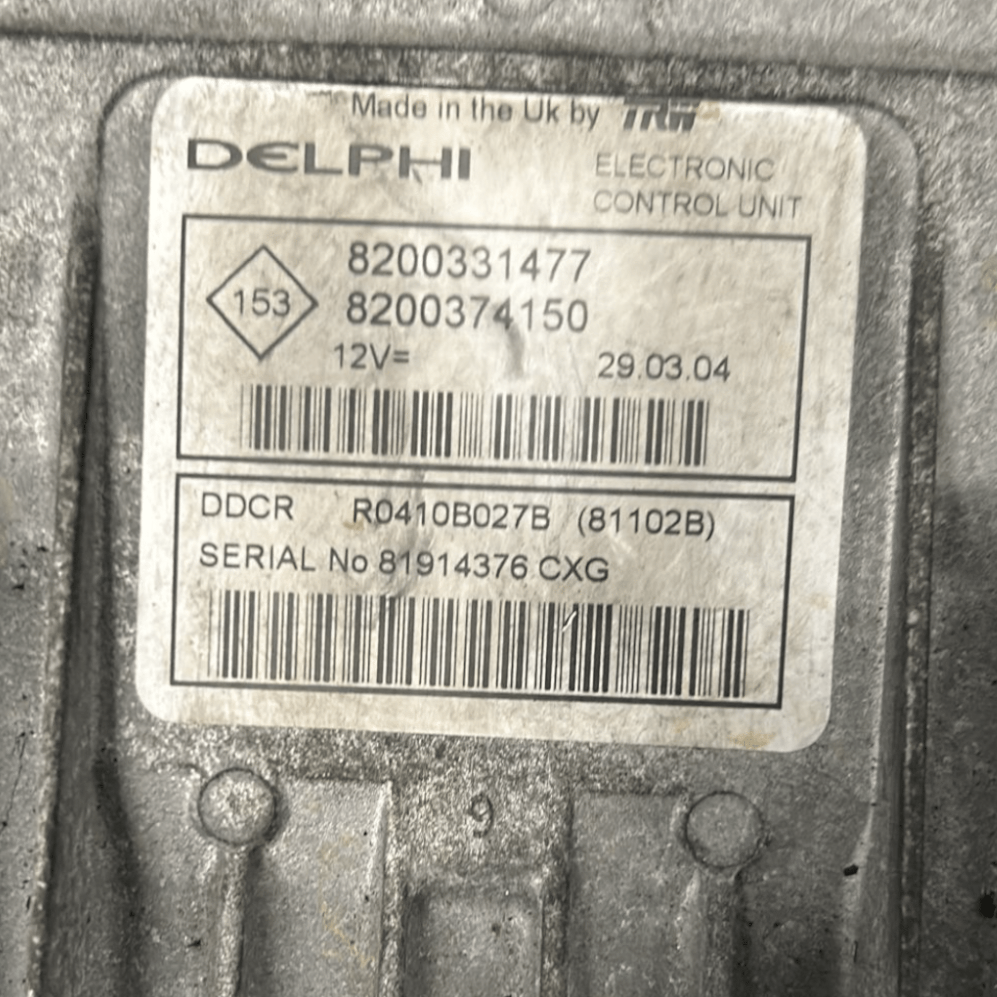 Centralina ECU Motore Renault Clio II 1.5 Diesel cod:8200331477 (1998 > 2012) - F&P CRASH SRLS - Ricambi Usati