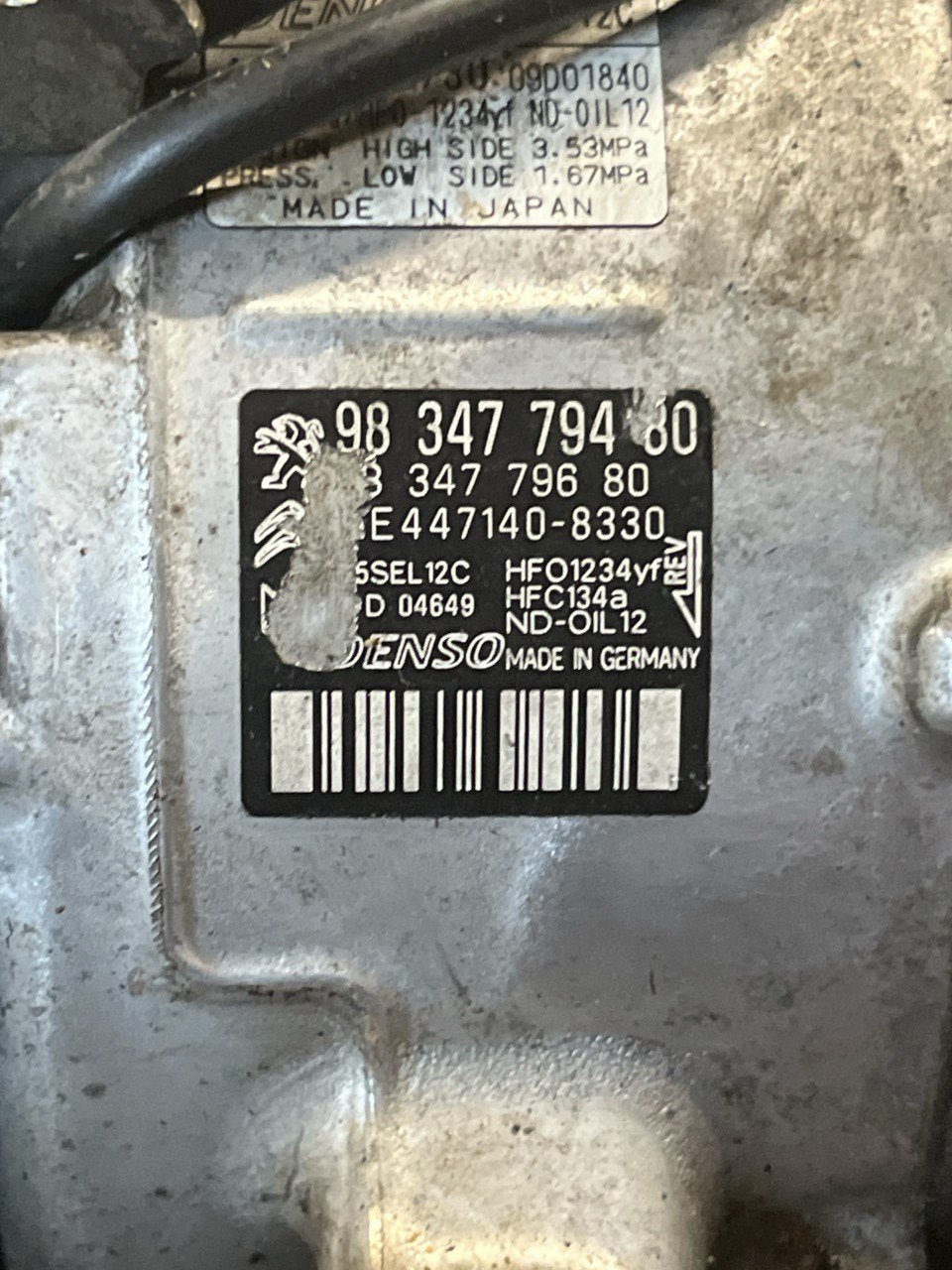 Compressore clima Peugeot 3008 / Opel Grandland X 1.6 diesel (2016 - 2023) cod.9834779480 - F&P CRASH SRLS - Ricambi Usati