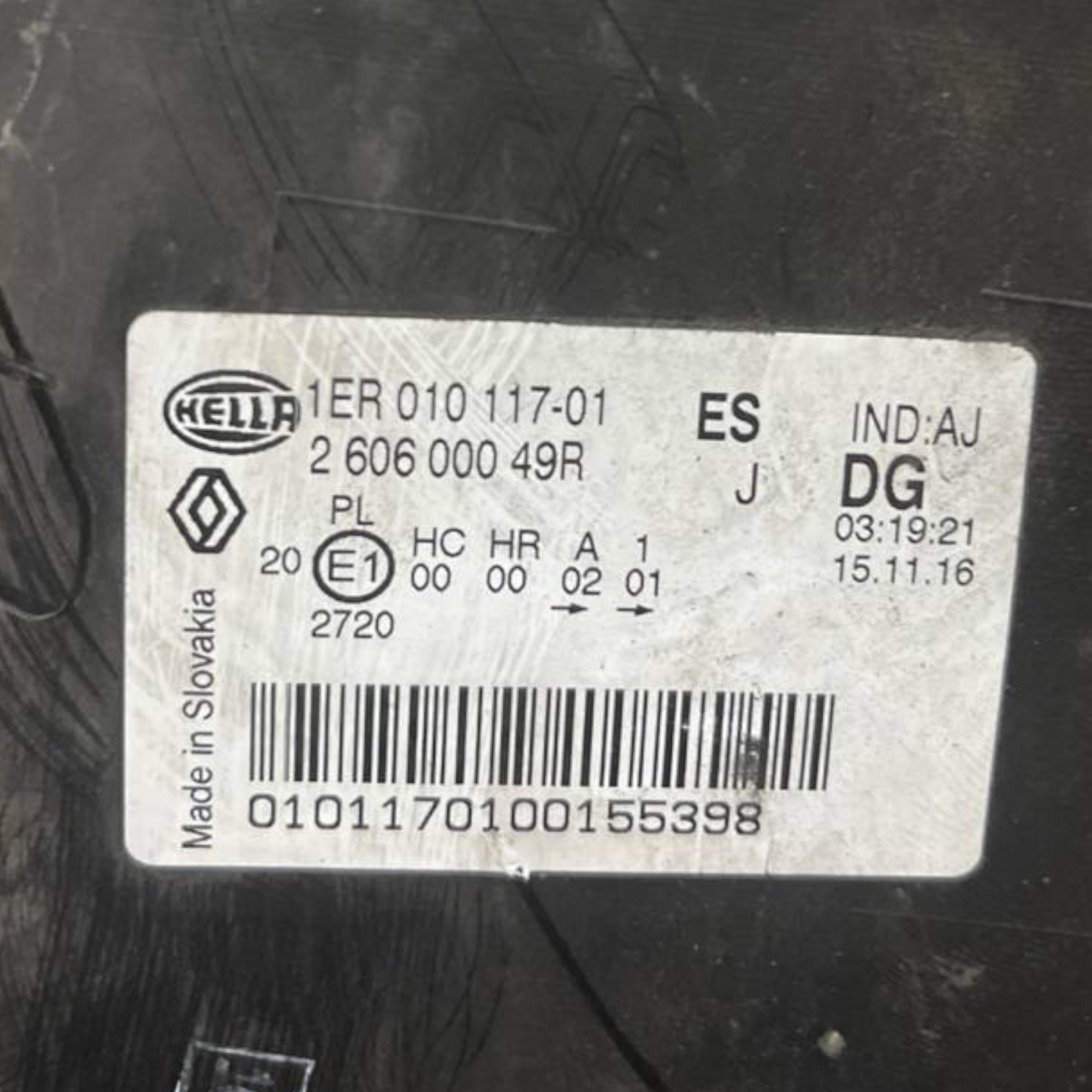 Lighthouse / Luz de Halogênio Esquerda (SX) Renault Master III (2010 a 2019) COD: 260600049R