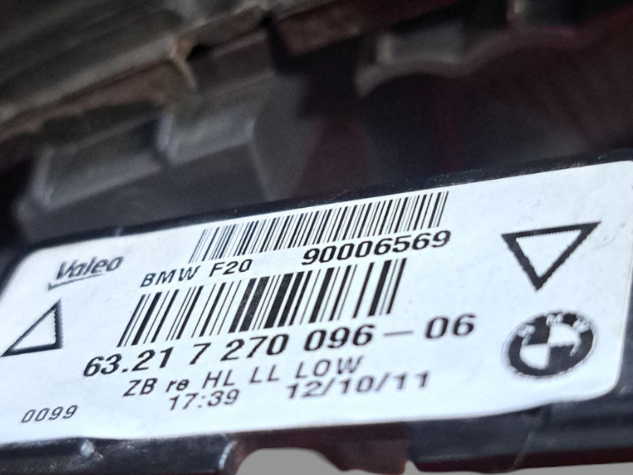 Stop / Fanale Posteriore esterno destro dx alogeno Bmw Serie 1 F20 ( 2011 - 2019 ) COD:63217270096 - F&P CRASH SRLS - Ricambi Usati