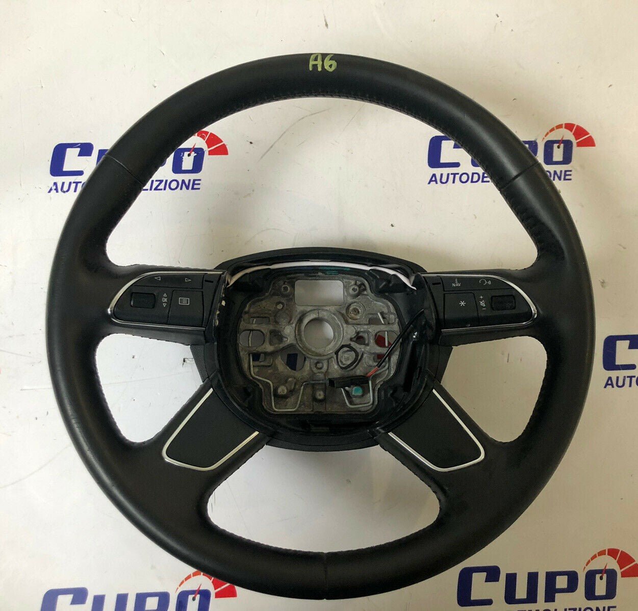 Volante Sterzo Pelle Multifunzione A6 2011 - 2018 Comandi 4 Razze 6110346 6166763 - F&P CRASH SRLS - Ricambi Usati